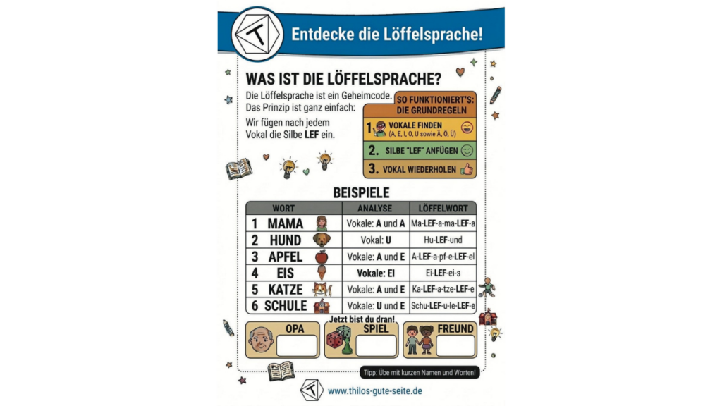 Regeln der Löffel-Geheimsprache