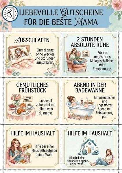 Liebevolle Gutscheine für die beste Mama